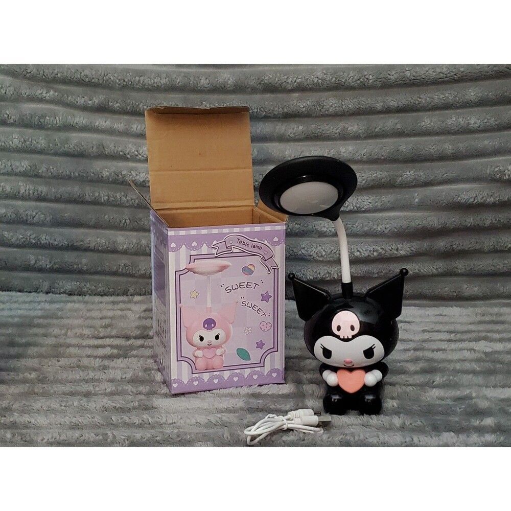 Set of 3 Small Kuromi Table Lamps 2 Black/ 1 Pink New - Picture 8 of 13